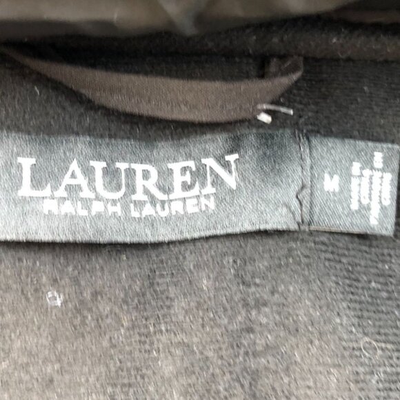 Lauren Ralph Lauren Womens Jacket Medium Quilted Bib Hooded Softshell Black - Picture 5 of 16